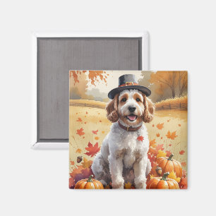 Aimant Cockapoo Dans Les Feuilles D'automne Art De Thanks