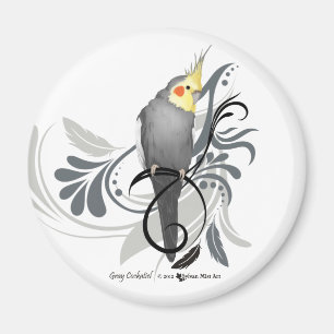 Aimant Cockatiel gris