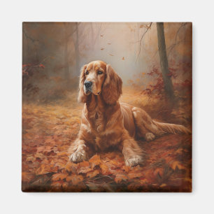 Aimant Cocker Spaniel à l'automne Feuilles automne Inspir