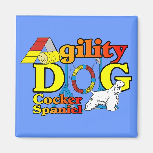 Aimant Cocker Spaniel Agility Cadeaux (Devant)