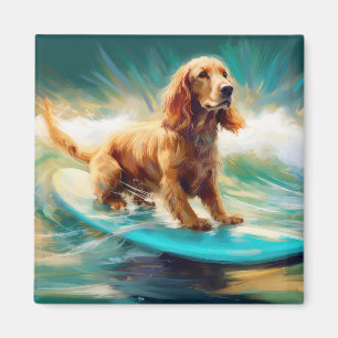 Aimant Cocker Spaniel Beach Surf Peinture