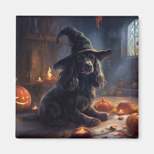 Aimant Cocker Spaniel Citrouilles Halloween effrayant