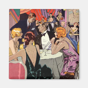 Aimant Cocktail Art déco vintage à la discothèque