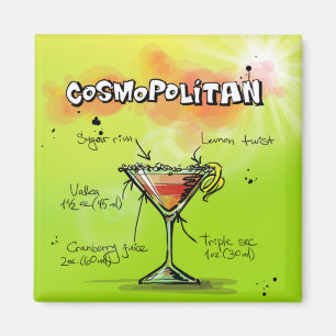 Aimant Cocktail cosmopolite