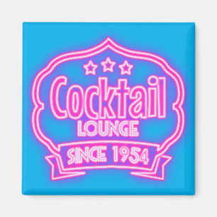 Aimant Cocktail lounge rétro néon vintage bar à alcool