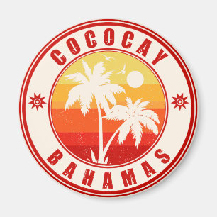 Aimant Coco Cay Bahamas Retro Sunset Souvenirs 60s