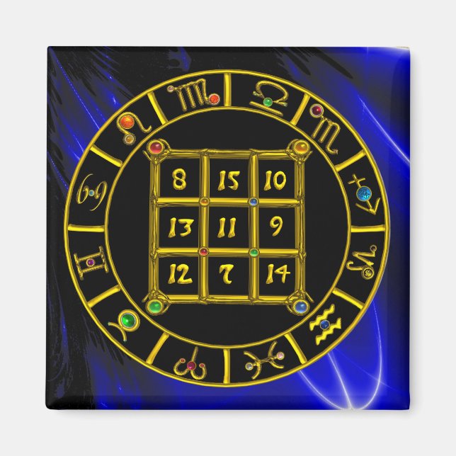 Aimant CODE ASTRAL, CARRÉ MAGIQUE 33 Zodiac Astrology Cha (Devant)
