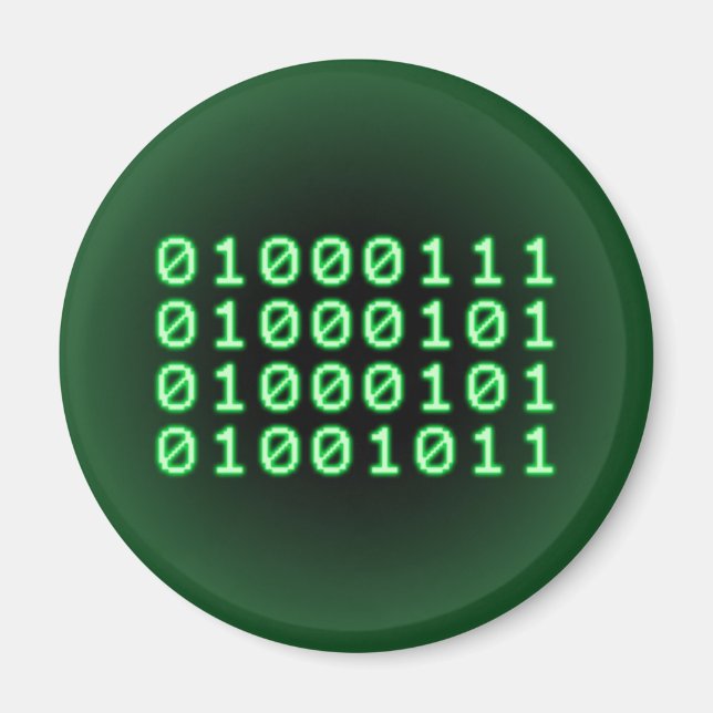 Aimant Code binaire pour GEEK (Devant)