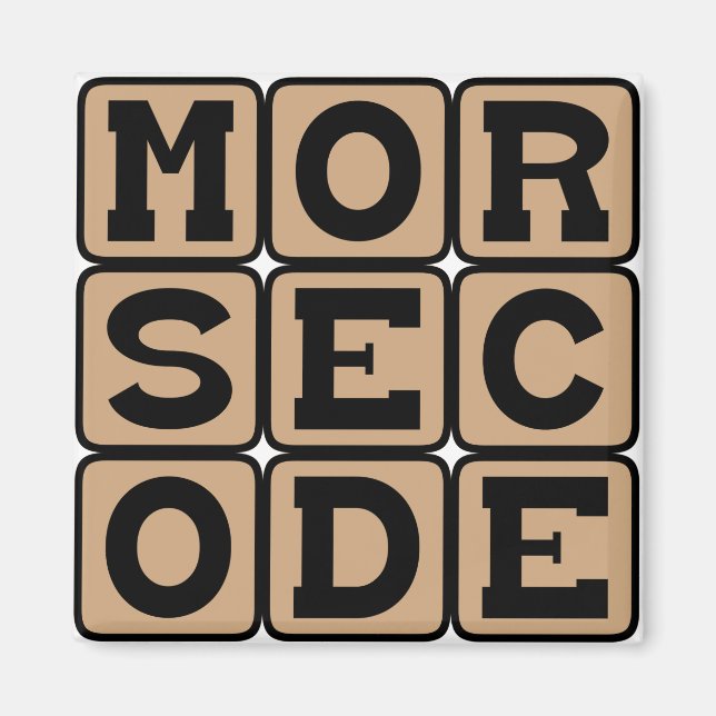 Aimant Code Morse, Système de Points et Tirets (Devant)