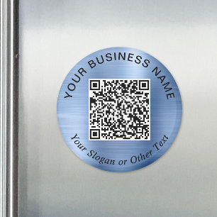 Aimant Code QR de l'entreprise Promotionnel Bleu