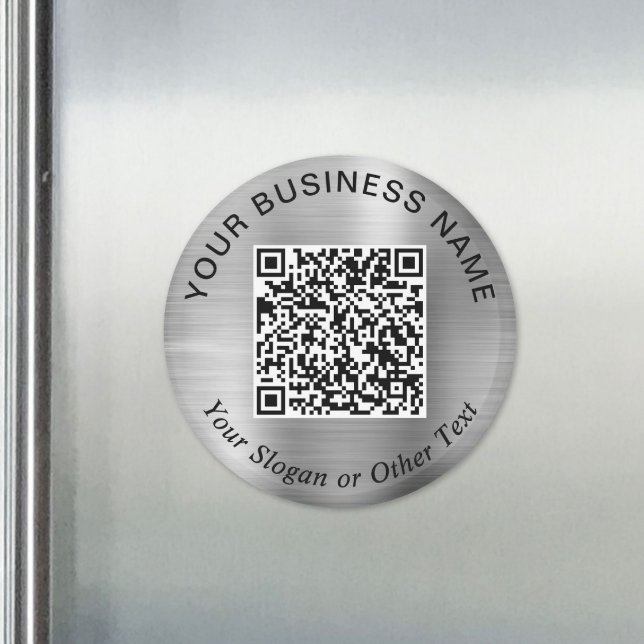 Aimant Code QR d'entreprise Argent Promotionnel (Business QR Code Silver Promotional Magnet)