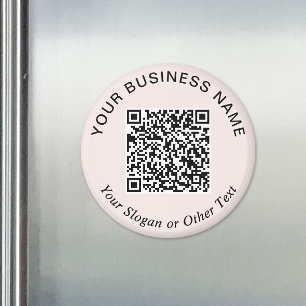 Aimant Code QR Entreprise Rose Promotionnel
