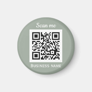 Aimant Code QR Logo Professionnel Sage Green