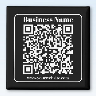 Aimant Code QR modifiable noir et blanc style moderne rét