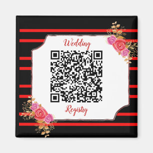 Aimant Code QR personnalisé de liste de mariage et texte