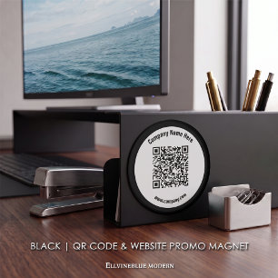 Aimant Code QR personnalisé noir et promotion de site Web