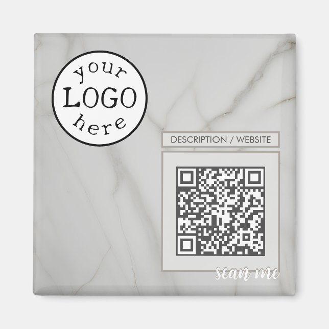 Aimant Code QR pour le Marbre blanc d'affaires/événement  (Devant)