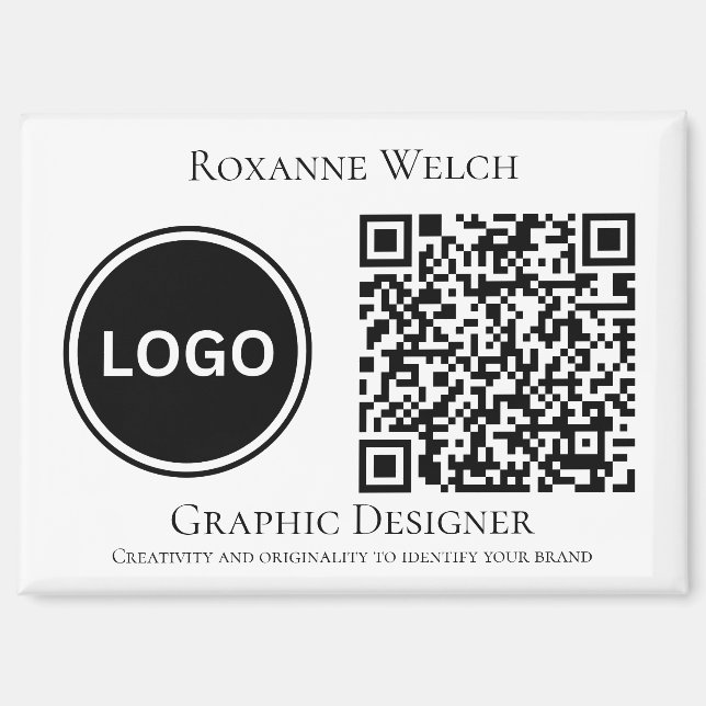 Aimant Code QR Round Logo Business Company Large (Recto)