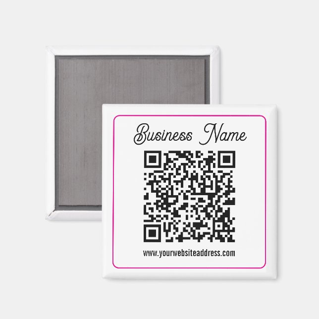 Aimant Code QR scannable avec écriture manuscrite cursive (Recto/Verso)
