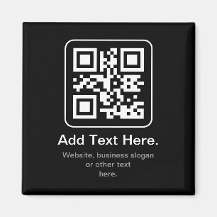 Aimant Code QR scannable moderne   Noir Blanc & Gris