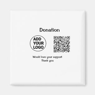 Aimant Code QR simple minimal ajouter logo texte médias s