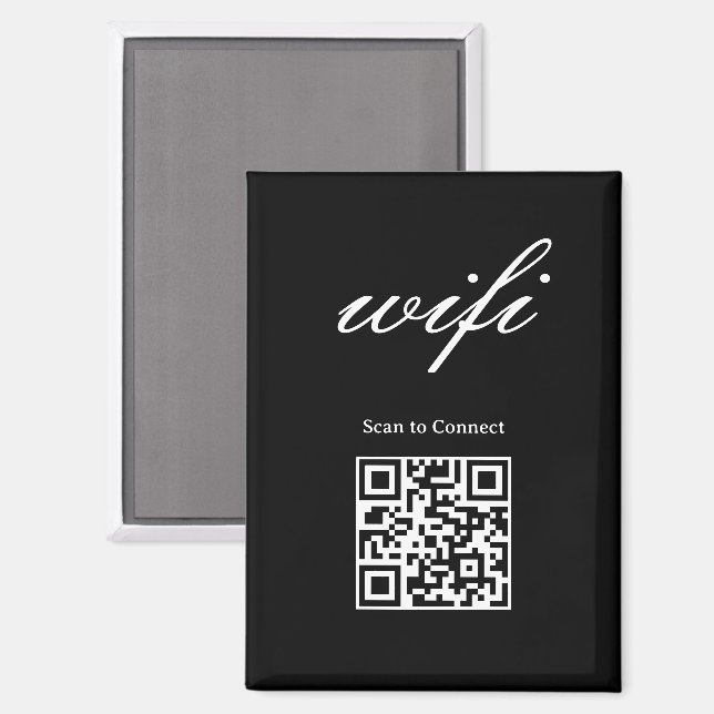 Aimant  | Code Qr Wifi Moderne  (Recto/Verso)