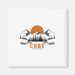 Aimant Cody Wyoming Montagnes Vintage Usa America Souveni