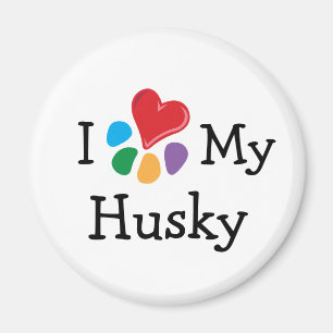 Aimant Coeur animal de Lover_I mon chien de traîneau