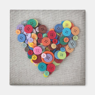 Aimant Coeur coloré de boutons