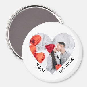 Aimant Coeur couple personnalisé