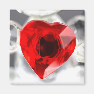 Aimant Coeur d'amour en verre