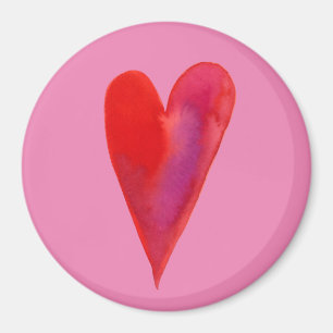 Aimant Coeur d'aquarelle minimaliste