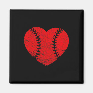 Aimant Coeur de baseball vintage Saint Valentin Garçons F