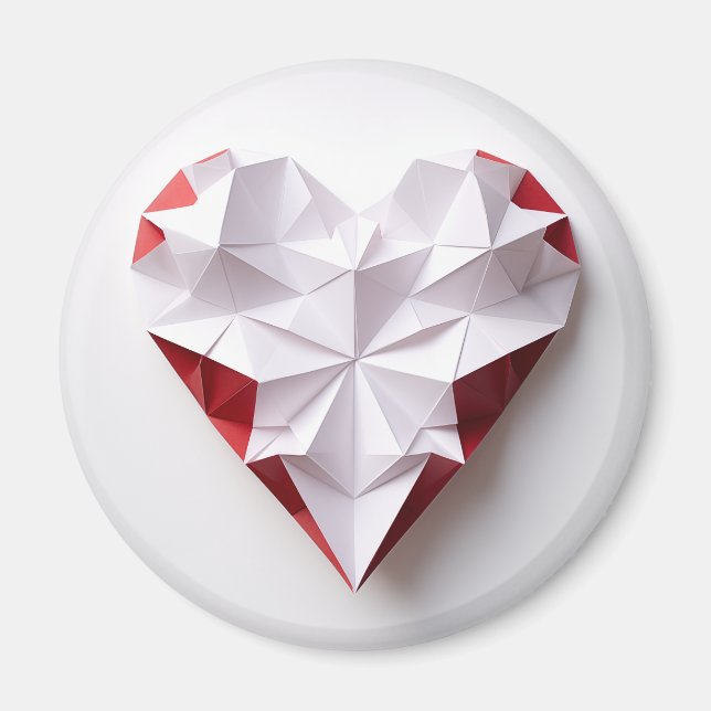Aimant Coeur de Bicolor origami (Devant)