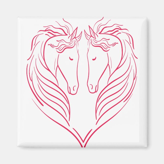 Aimant Coeur de chevaux-cheval-coeur-cheshire chat (Devant)