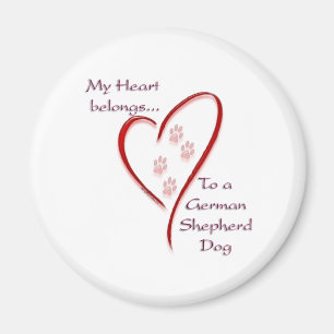 Aimant Coeur de chien berger allemand Appartient