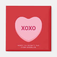 Coeur de conversation rose rouge XOXO Saint Valent