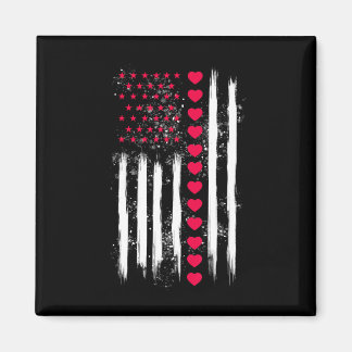Aimant Coeur de drapeau américain de la Saint-Valentin vi