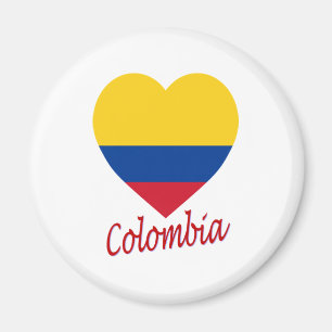 Aimant Coeur de drapeau de la Colombie