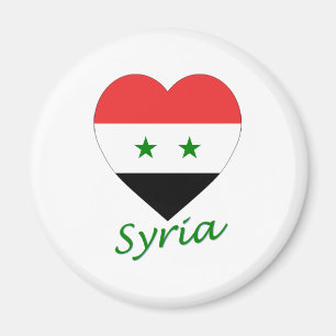Aimant Coeur de drapeau de la Syrie