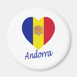 Aimant Coeur de drapeau de l'Andorre