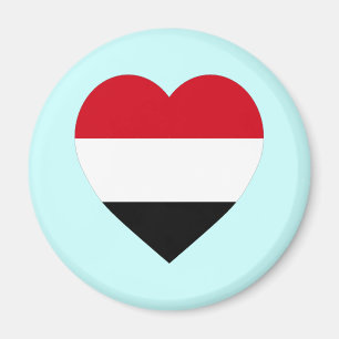 Aimant Coeur de drapeau du Yémen