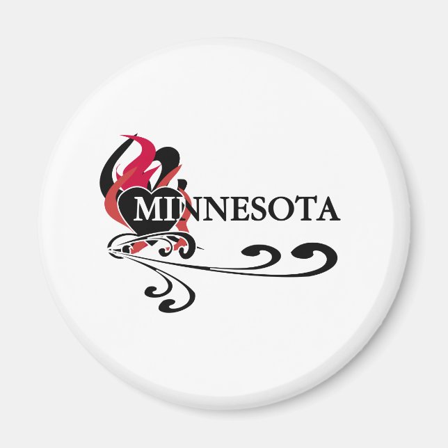 Aimant Coeur de feu Minnesota (Devant)