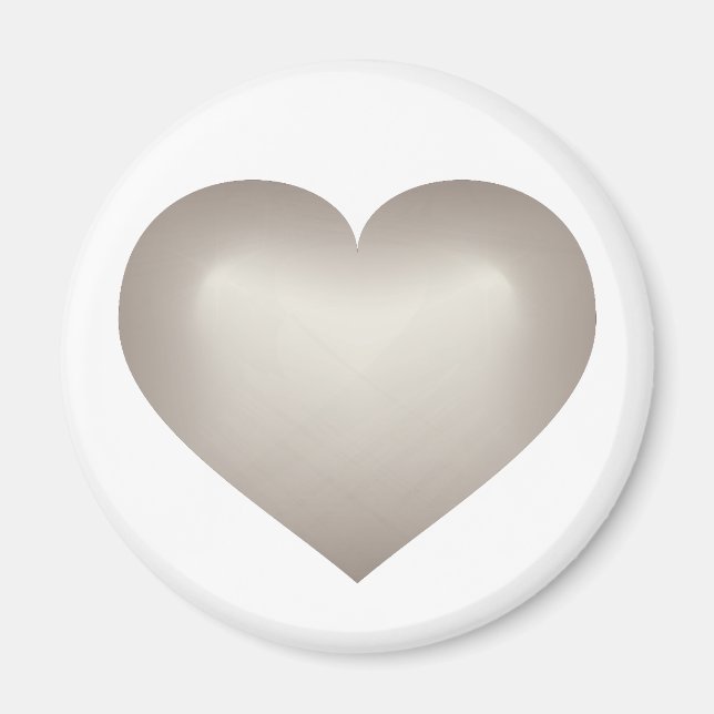 Aimant Coeur de fond argenté (Devant)