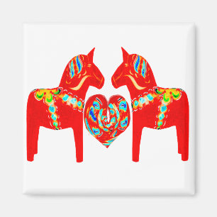Aimant Coeur des chevaux W de Dala de Suédois