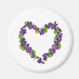 Aimant Coeur des violettes