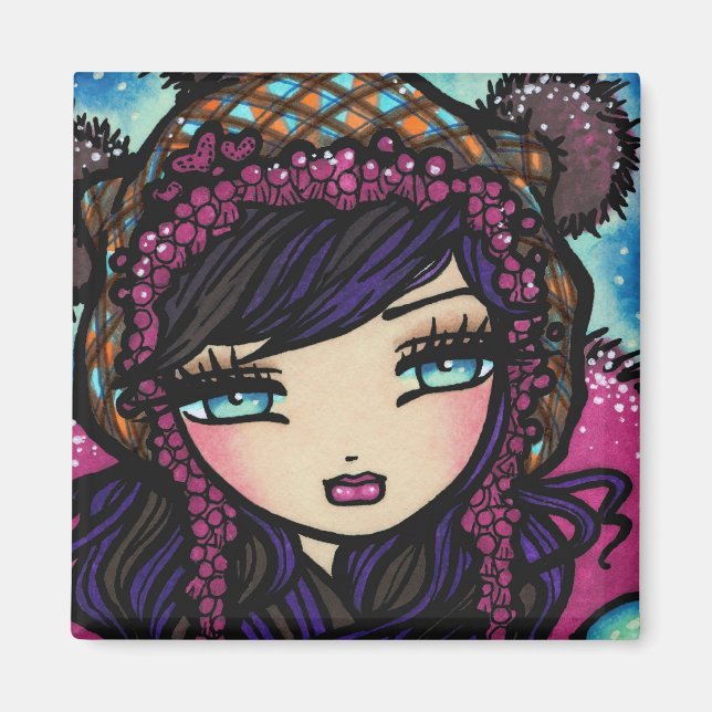 Aimant Coeur d'hiver de la fille de neige de glace Art Ha (Devant)