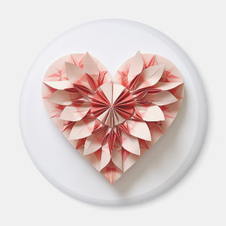 Aimant Coeur d'origami rose bicolore
