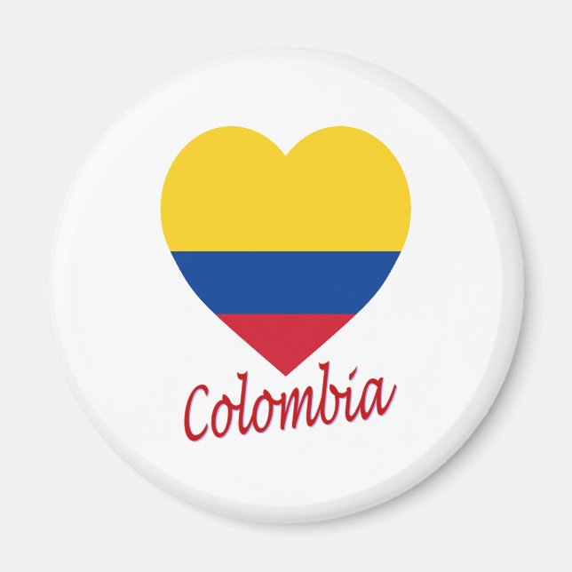 Aimant Coeur du drapeau colombien (Devant)