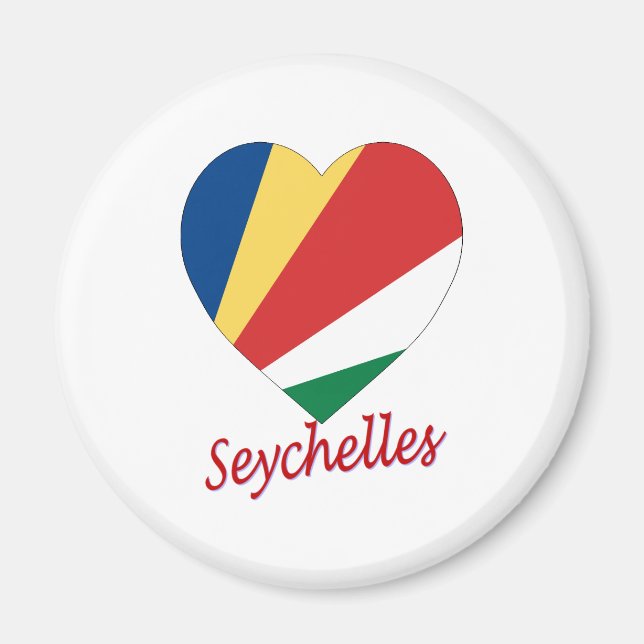 Aimant Coeur du drapeau des Seychelles (Devant)